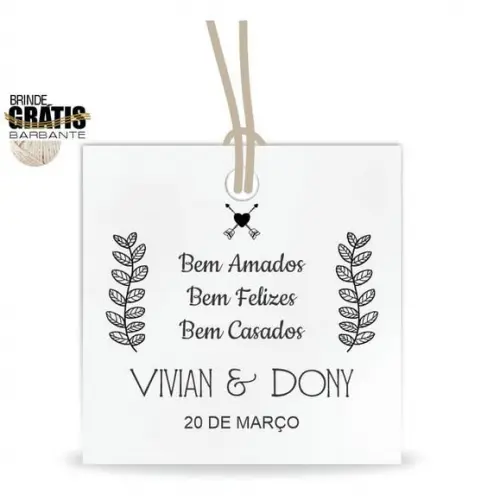 Tag casamento quadrada bem-casados