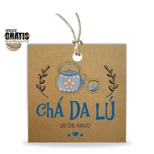 Tag casamento quadrada chá