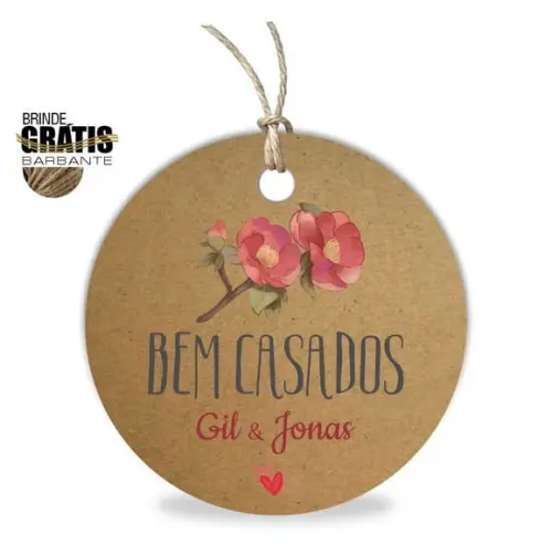 Tag casamento redonda bem-casados