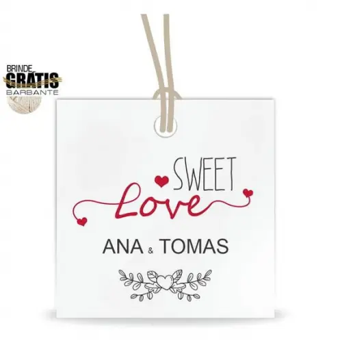 Tag casamento quadrada sweet love