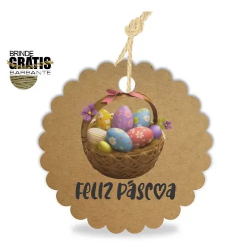 Tag Feliz Páscoa Personalizada, Mod.02