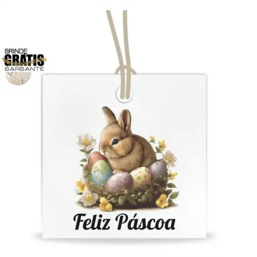 Tag Feliz Páscoa Personalizada, Mod.04