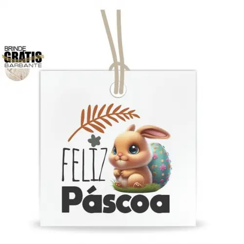 Tag Feliz Páscoa Personalizada, Mod.05