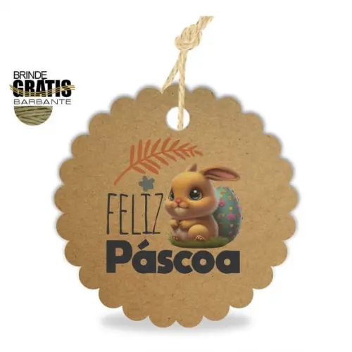 Tag Feliz Páscoa Personalizada, Mod.05