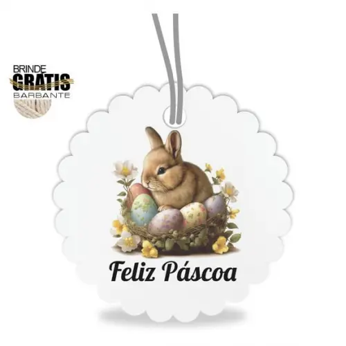 Tag Feliz Páscoa Personalizada, Mod.04