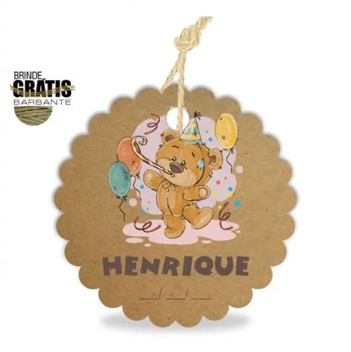 Tag infantil escalope ursinho