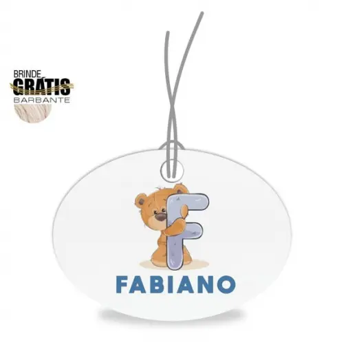 Tag infantil oval ursinho