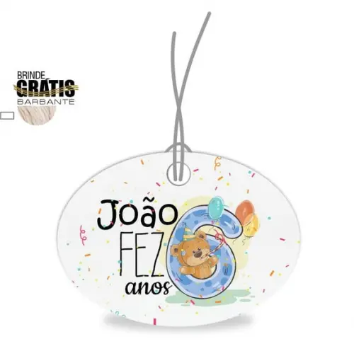 Tag infantil oval ursinho