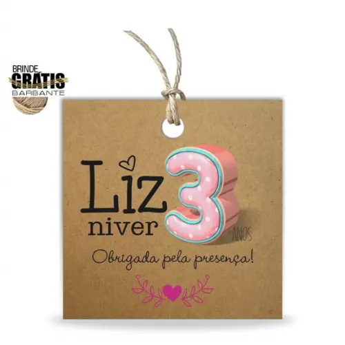 Tag infantil quadrada niver