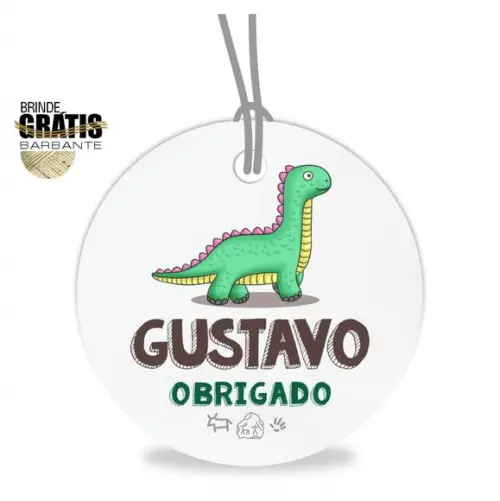Tag infantil redonda dinossauro