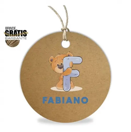Tag infantil redonda ursinho