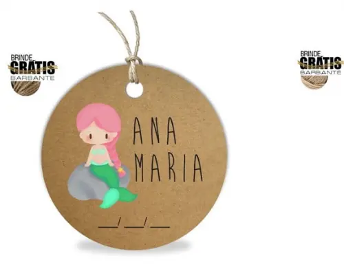 Tag infantil redonda sereia
