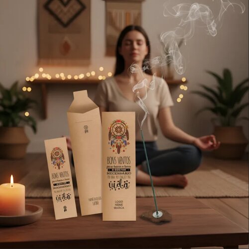 Lembrancinha Kit Incenso Filtro dos Sonhos Bons Ventos Luxo 24 un