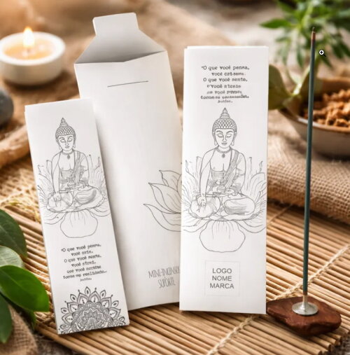 Lembrancinha Kit Incenso Japonês Buda Gratidão Meditação Yoga