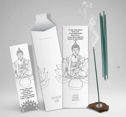 Lembrancinha Kit Incenso Japonês Buda Gratidão Meditação Yoga
