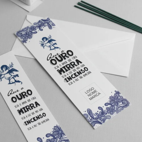 Lembrancinha Religiosa Kit Incenso Querubim Anjo Azul Kraft - 24 