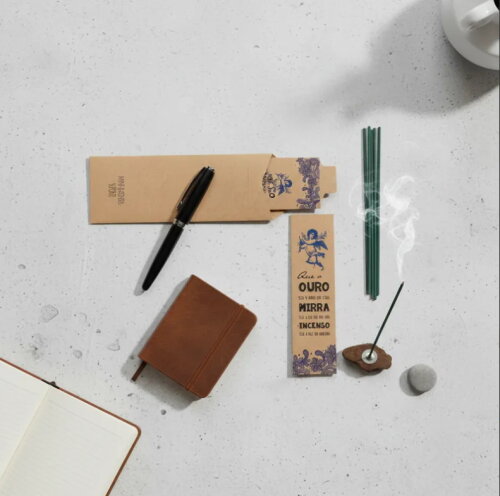 Lembrancinha Religiosa Kit Incenso Querubim Anjo Azul Kraft - 24 