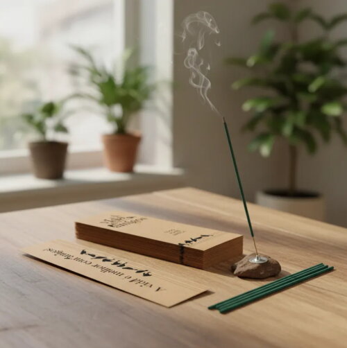 Lembrancinha Kit Incenso Japonês Passarinhos Frase Amizade Kraft