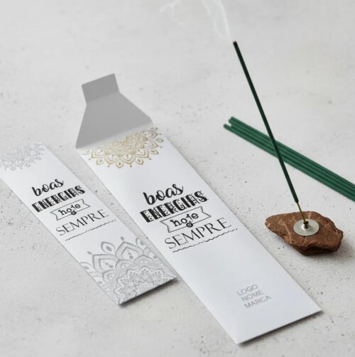 Kit Incenso Personalizado Mandala Dourada Zen Lembrancinha - 24un