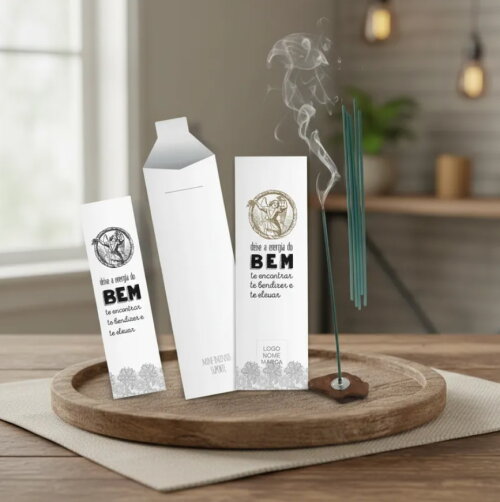 Kit Incenso Personalizado Anjo Vintage Lembrancinha Kraft - 24un