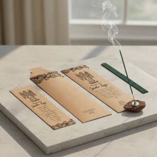 Kit Incenso Personalizado Oração do Santo Anjo Lembrancinha - 2
