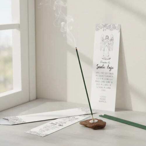 Kit Incenso Personalizado Oração do Santo Anjo Lembrancinha - 2