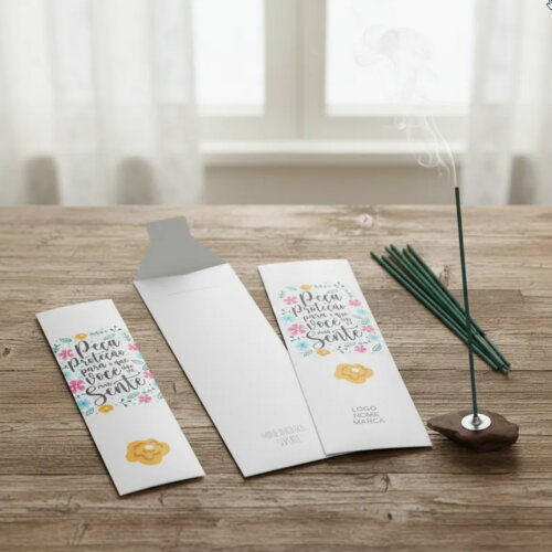 Kit Incenso Personalizado Flores Coloridas Linha Afetiva - 24un