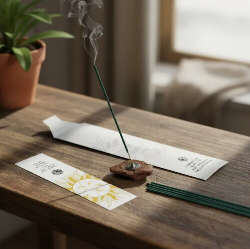 Kit Incenso Personalizado Místico Sol e Lua Branco Mimo - 24un