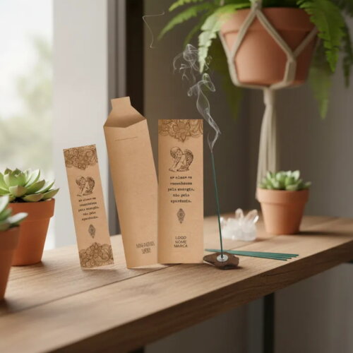 Kit Incenso Personalizado Querubim Renda Camurça Mimo - 24un