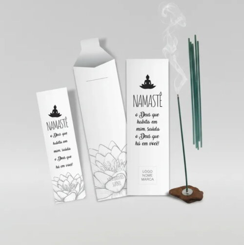 Kit Incenso Personalizado Yoga Zen Buda Lembrancinha Kraft - 24un