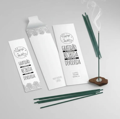 Kit Incenso Personalizado Mão Mística Renda Lembrancinha - 24un