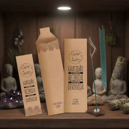 Kit Incenso Personalizado Mão Mística Renda Lembrancinha - 24un