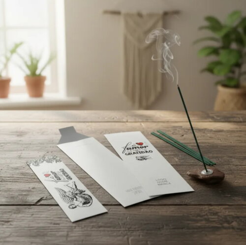 Kit Incenso Personalizado Anjo Renda Coração Lembrancinha - 24u