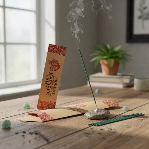 Kit Incenso Personalizado Coração Renda Marsala Lembrancinha - 