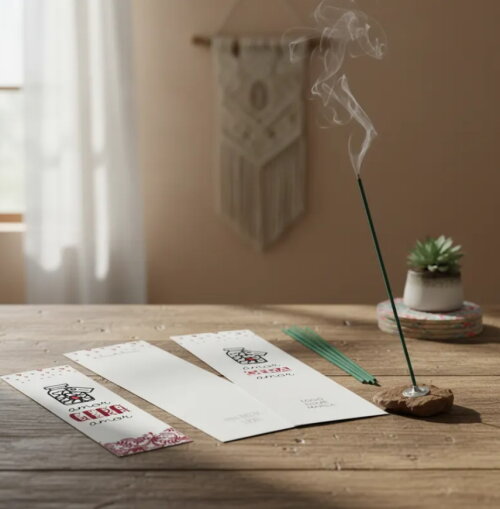 Kit Incenso Personalizado Místico Sol e Lua Branco Mimo - 24un