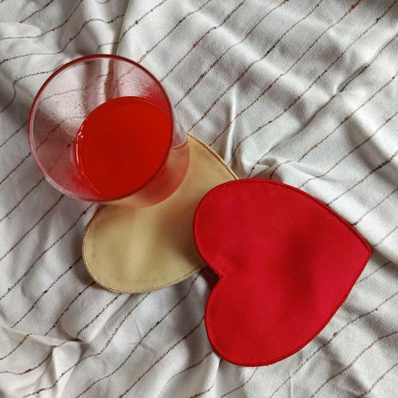 Kit 5 pares de Porta Copos Amores Mio Bordado Dupla Face