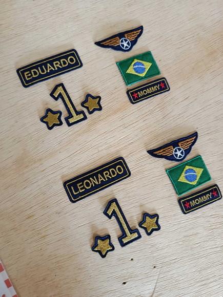 Soldadinho da Mamãe 7 Patchs Bordados Nome Personalizado
