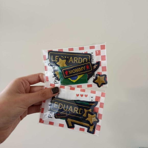 Soldadinho da Mamãe 7 Patchs Bordados Nome Personalizado