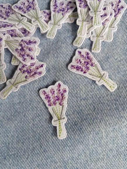 20 lPatches Bordados Lavanda Termocolantes P Artesanato e Decoração