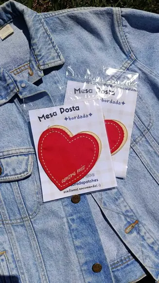 Kit 5 pares de Porta Copos Amores Mio Bordado Dupla Face