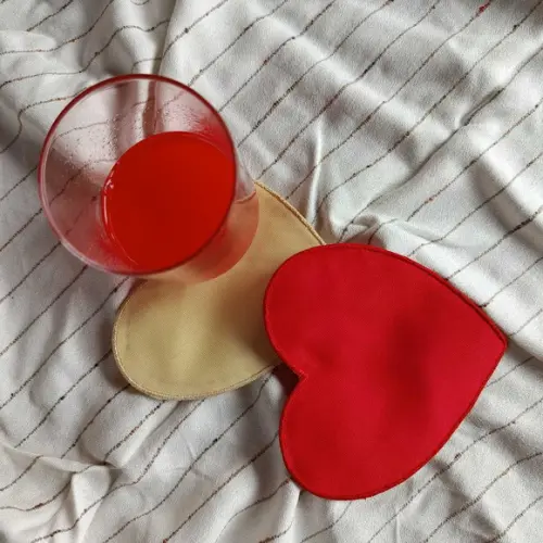 Kit 5 pares de Porta Copos Amores Mio Bordado Dupla Face