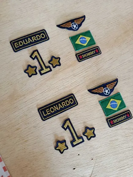 Soldadinho da Mamãe 7 Patchs Bordados Nome Personalizado