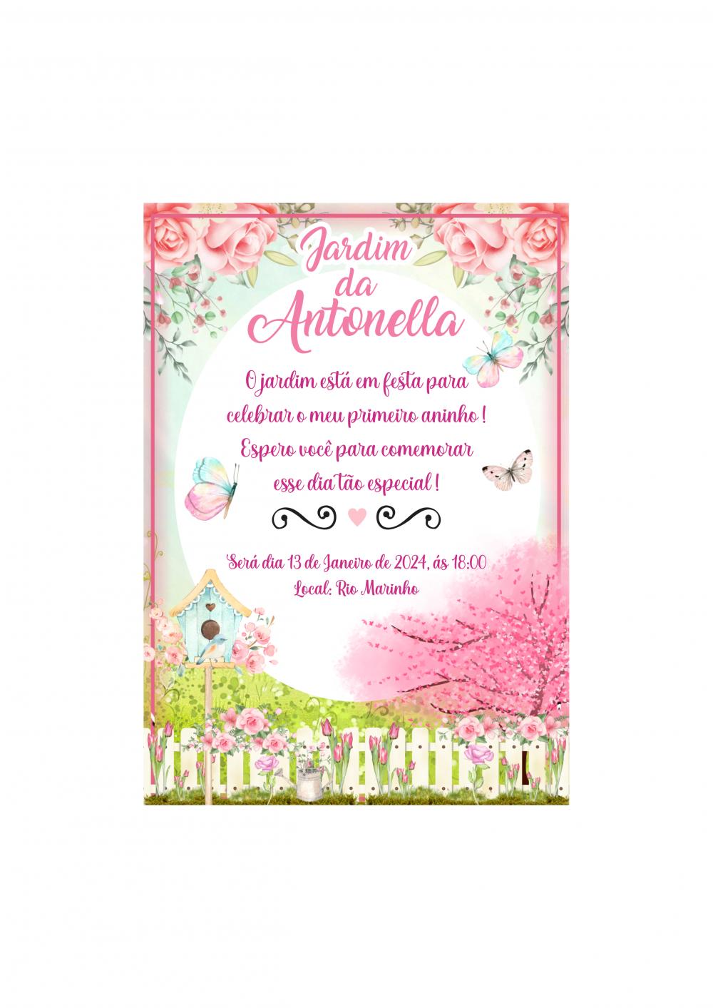 Convite Digital Jardim das Borboletas