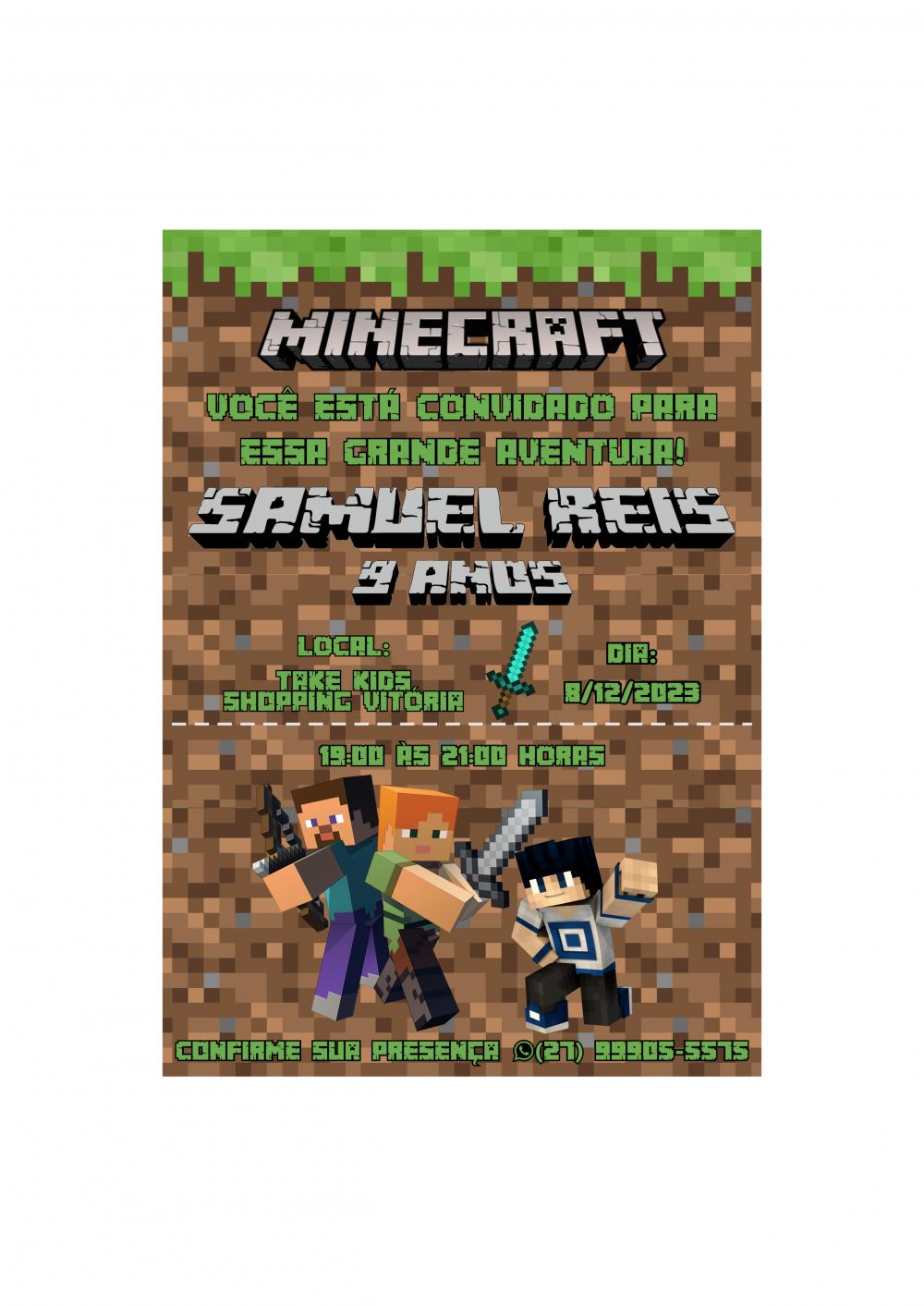 Convite Digital Minecraft