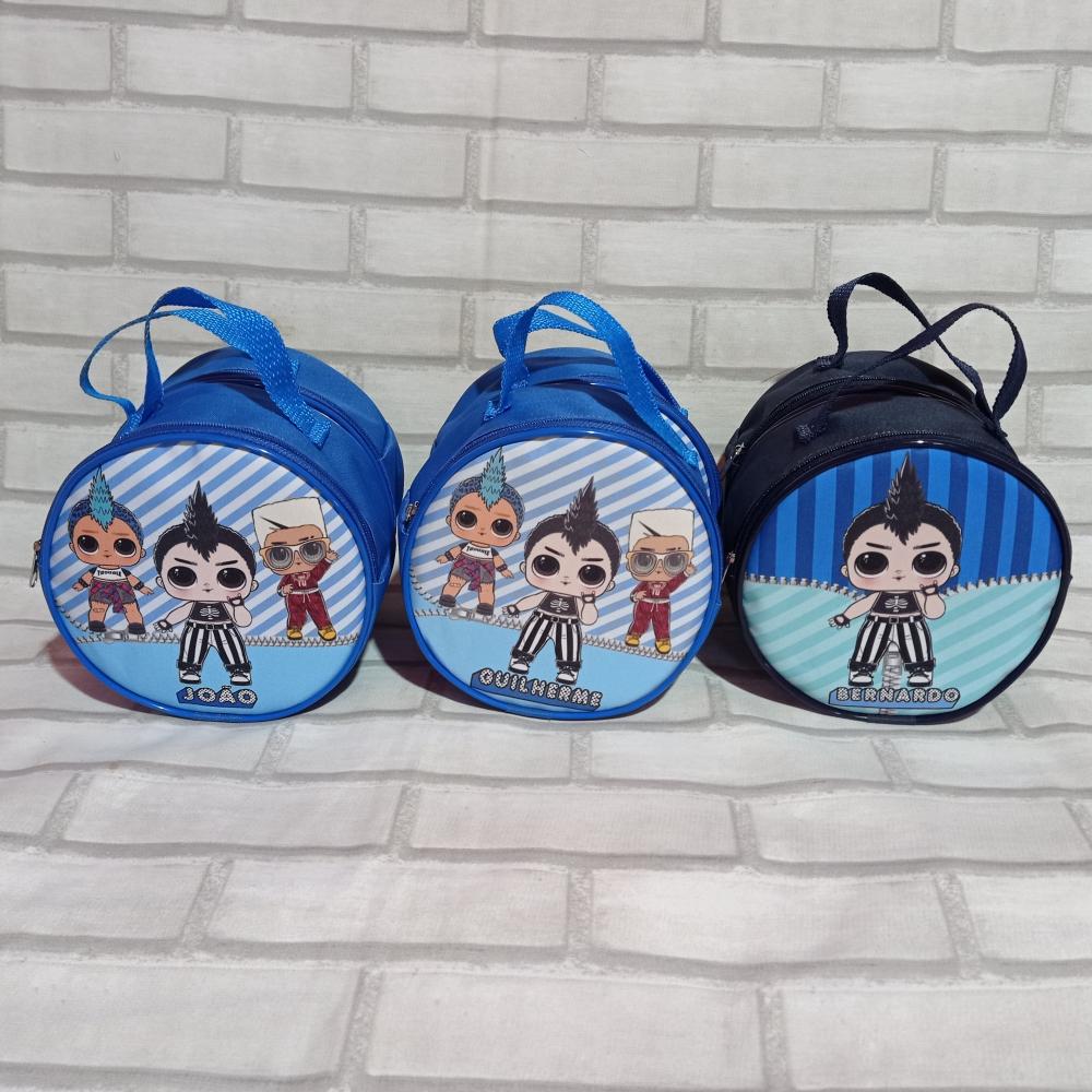 Bolsinha redonda com alça de mão