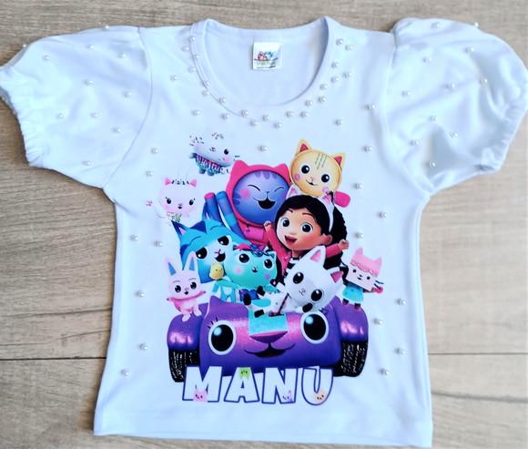 Camiseta Casa Magica da Gabby com Strass e Pérolas
