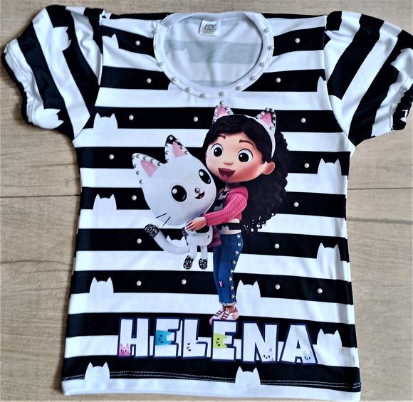 Camiseta Casa Mágica da Gabby com Strass e Pérolas