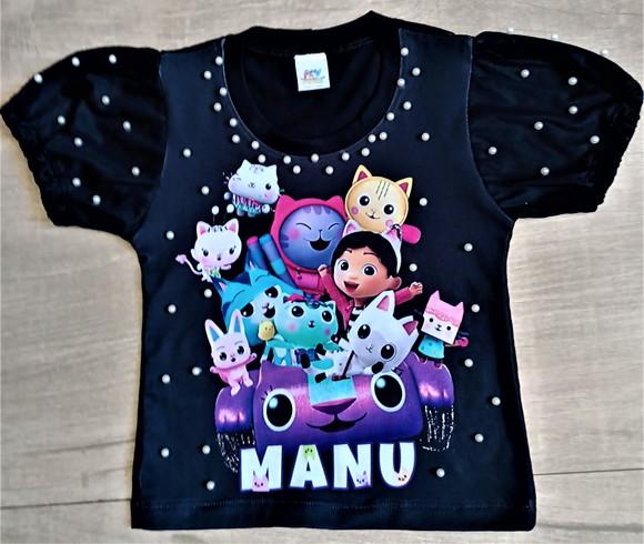Camiseta Casa Mágica da Gabby com Strass e Pérolas