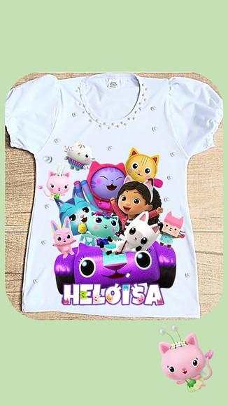 Camiseta Casa Mágica da Gabby com Strass e Pérolas