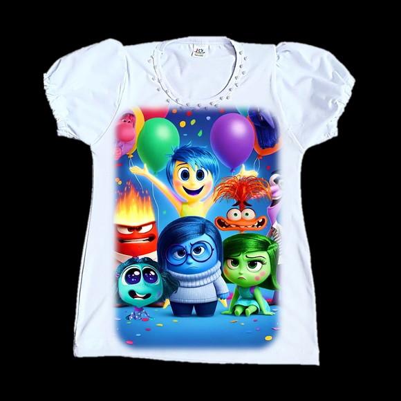 Camiseta Divertida Mente 2 Luxo com Pérolas